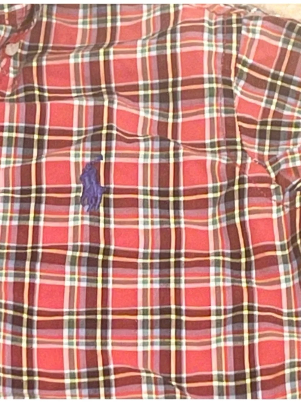 Ralph Lauren Red Plaid Button Down Shirt Boys Size 2/2T